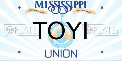 TOYI Mississippi License Plate