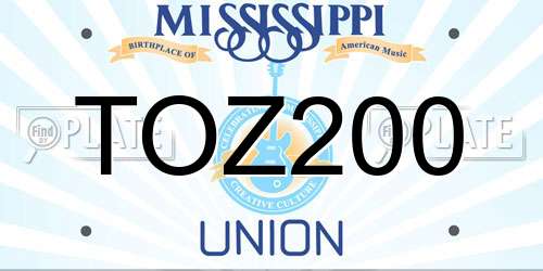 TOZ200 Mississippi License Plate