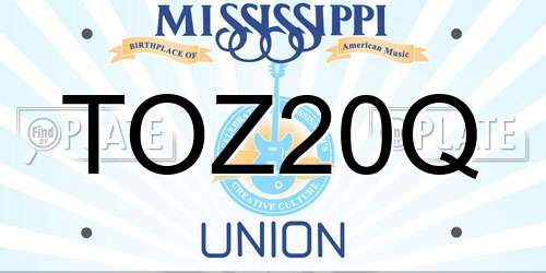 TOZ20Q Mississippi License Plate