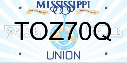 TOZ70Q Mississippi License Plate