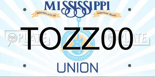 TOZZ00 Mississippi License Plate