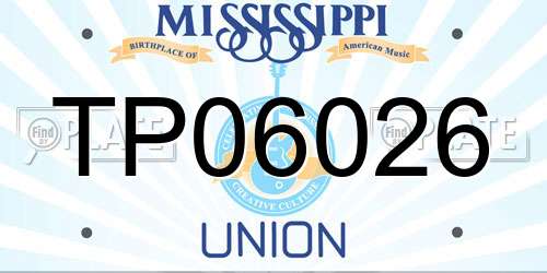 TP06026 Mississippi License Plate