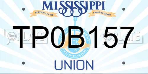 TP0B157 Mississippi License Plate