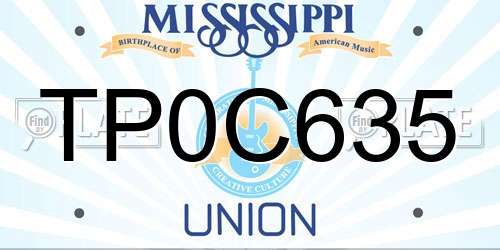 TP0C635 Mississippi License Plate