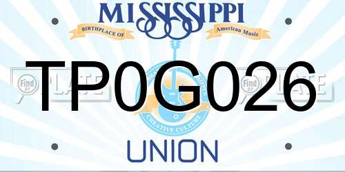 TP0G026 Mississippi License Plate