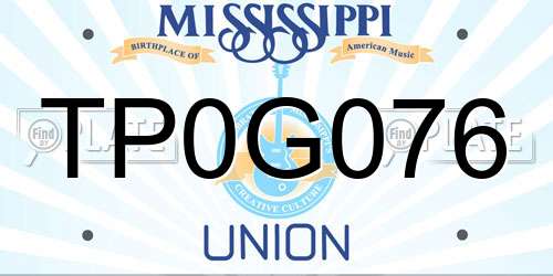 TP0G076 Mississippi License Plate