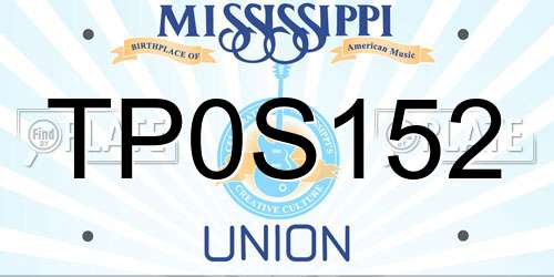 TP0S152 Mississippi License Plate