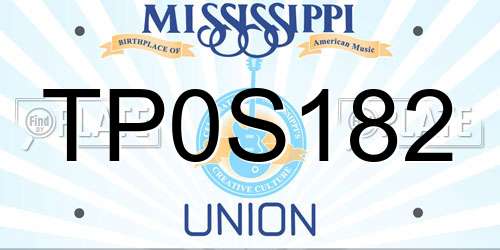 TP0S182 Mississippi License Plate