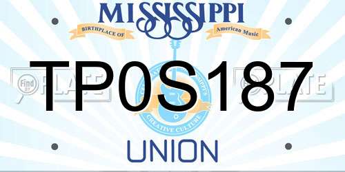 TP0S187 Mississippi License Plate