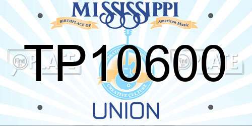 TP10600 Mississippi License Plate