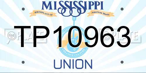 TP10963 Mississippi License Plate