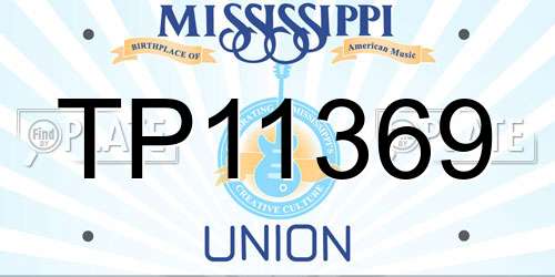 TP11369 Mississippi License Plate