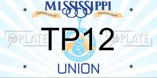 TP12 Mississippi License Plate