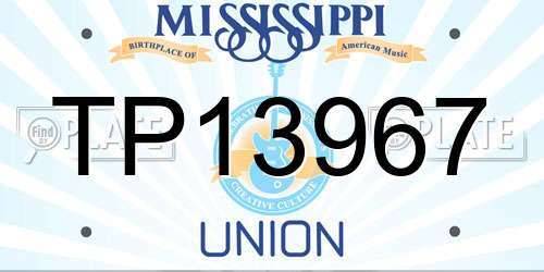 TP13967 Mississippi License Plate