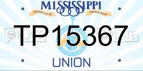 TP15367 Mississippi License Plate