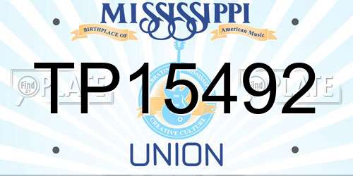 TP15492 Mississippi License Plate
