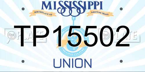 TP15502 Mississippi License Plate