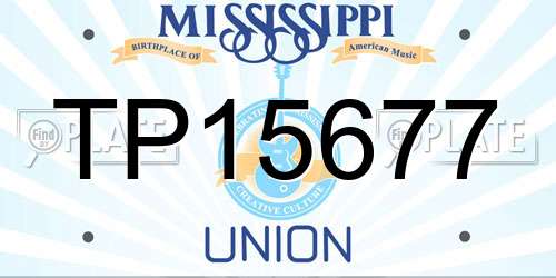 TP15677 Mississippi License Plate