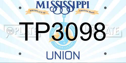 TP3098 Mississippi License Plate