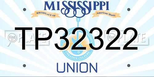 TP32322 Mississippi License Plate