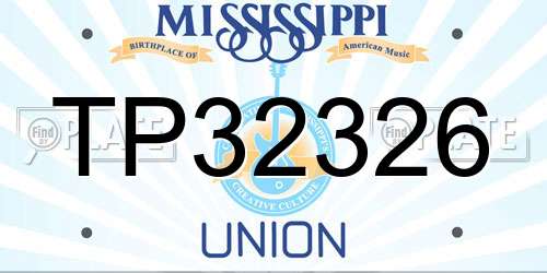 TP32326 Mississippi License Plate