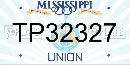 TP32327 Mississippi License Plate