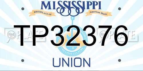 TP32376 Mississippi License Plate