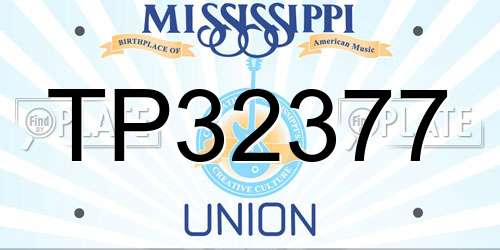 TP32377 Mississippi License Plate