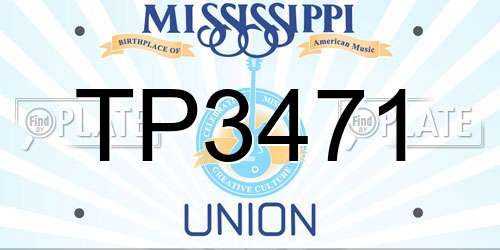 TP3471 Mississippi License Plate
