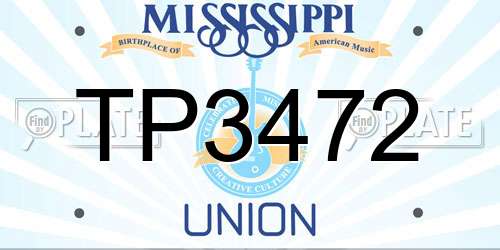 TP3472 Mississippi License Plate