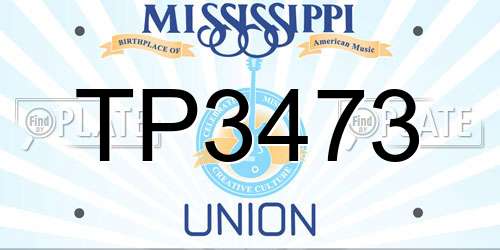 TP3473 Mississippi License Plate