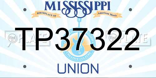TP37322 Mississippi License Plate