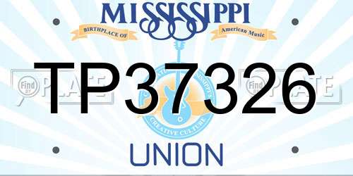 TP37326 Mississippi License Plate