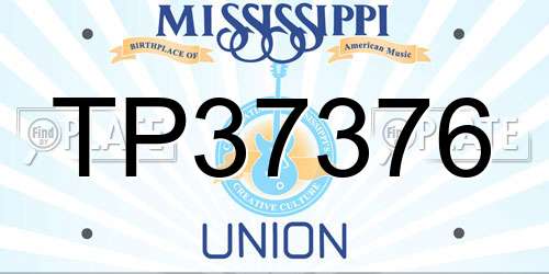 TP37376 Mississippi License Plate