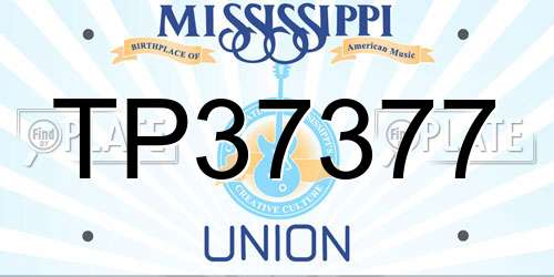 TP37377 Mississippi License Plate