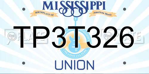 TP3T326 Mississippi License Plate