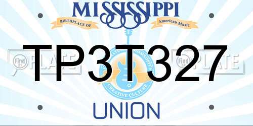 TP3T327 Mississippi License Plate