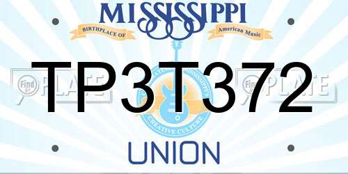TP3T372 Mississippi License Plate