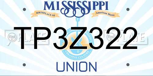 TP3Z322 Mississippi License Plate