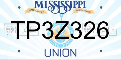 TP3Z326 Mississippi License Plate
