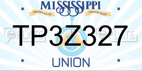 TP3Z327 Mississippi License Plate