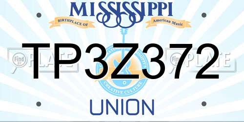 TP3Z372 Mississippi License Plate