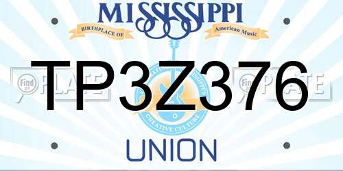TP3Z376 Mississippi License Plate