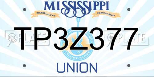 TP3Z377 Mississippi License Plate