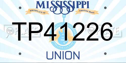 TP41226 Mississippi License Plate