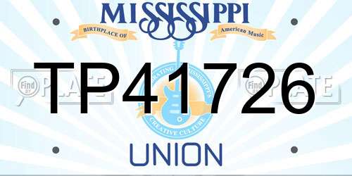 TP41726 Mississippi License Plate