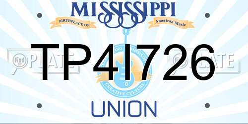 TP4I726 Mississippi License Plate