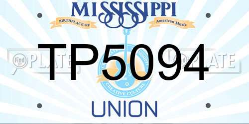 TP5094 Mississippi License Plate