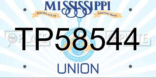 TP58544 Mississippi License Plate