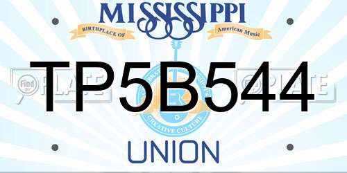 TP5B544 Mississippi License Plate
